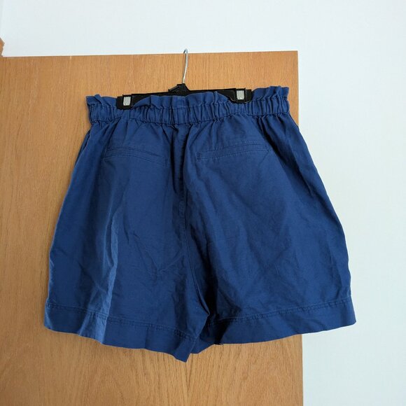 Uniqlo Linen Cotton Blend High Waisted Shorts - Light Blue Size Women's M - Picture 2 of 4